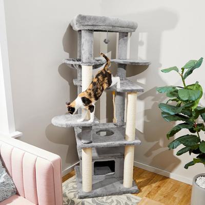 China Funny Large Sustainable Luxury Cat Tree House Cat Tree Tower Houses Wood Cat Tree Jumping Platform Multi Level for sale