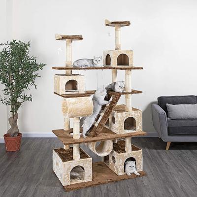 China Large Viable High Quality Wooden Scratch Cat Climbing Tree 170Cm Cat Tree for sale