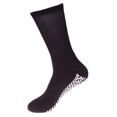 China Women And Men Anti-Slip Diabetic Socks Adult Black Sock With Rubber Sole Anti-Slip for sale