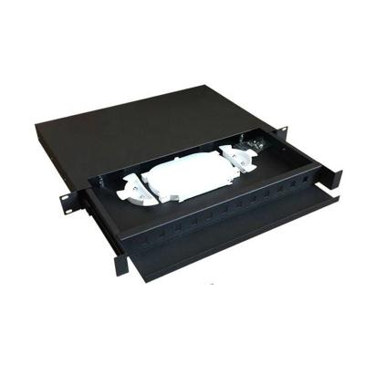 China FTTH 19 Inch ODF Sliding Left SC/UPC/APC 12 LC 24 Cores Fiber Optic Patch Panel ODF FTTH SC/FC/ST/LC Rack Mount Termination Box for sale