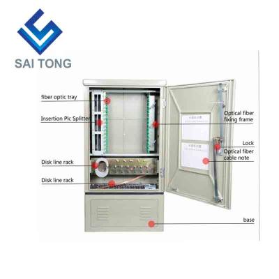 China FTTX FTTH ODF SaiTong FTTH 144 Core Fiber Distribution Hub Cabinet SMC Material Waterproof 144 Fiber Outdoor Cabinet for sale