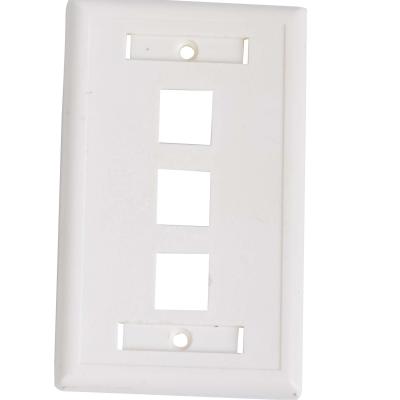 China Trapezoidal Type RJ45 Wall Mount RJ45 Jack Modular Socket Panel White RJ45 USA Left 118x70mm USA Faceplate for sale