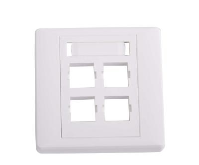 China Hot Selling RJ45 Jack Modular Socket Panel White RJ45 Wall Network Network 4-Wall Network RJ45 Faceplate RJ11 Jack 86mm Trapezoidal Type Left Mount for sale