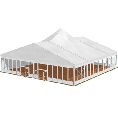 China Commercial Warehouse 20m Span Glass Wall ABS Sandwich Wall Mixed Type Industrial Tent for sale