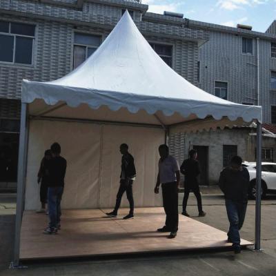 China 4x4m high quality PVC white aluminum frame wooden floor pagoda tent for wedding party WM-C4 for sale