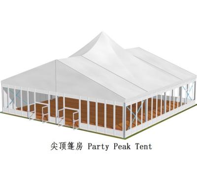 China 20x80m 2000 Style Aluminum Mixed Maruqee Tall People High Peak Party Tents 20m Wide 80m Long for sale