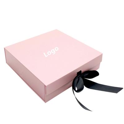 China Custom Size Design Free Folding Box Biodegradable Bespoke Low MOQ Paper Packaging Gift Box With Ribbon Closure Gift Box for sale