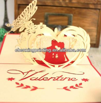 China paper & 3D Folding Cardboard Candy Valentine Day Love Cards for sale