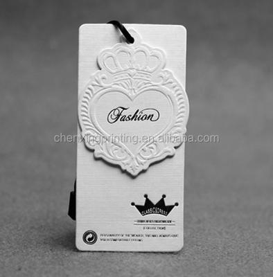 China Sustainable Silver Stamping Paper Hang Tag, Clothing Tag, Price Tag for sale