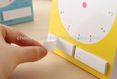 China New self-adhesive creative small clock notes and sticky notebook for sale