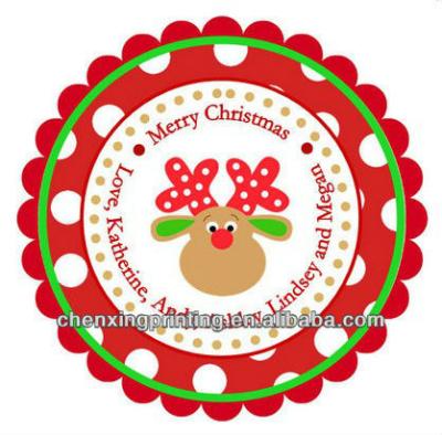 China Anti-counterfeit Polka Dot Reindeer Personalized Stickers, Christmas, address labels, holidays, kids, children, gift tags, presents for sale