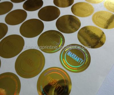 China VACUUM Anti-Counterfeit Security Warranty Tamper Proof Hologram Stickers Labels Round Seals for sale