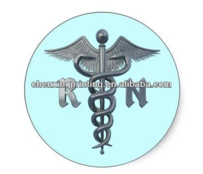 China Registered Nurse Heat Resistant Symbol Paper Sticker for sale