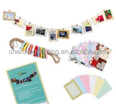 China Wall Deco DIY Paper Photo Frame with Mini Clothespins for sale