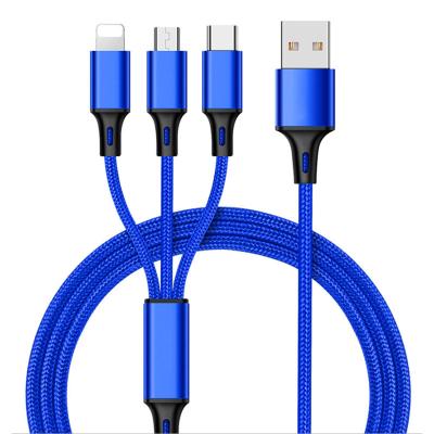 China 3 in 1 DC Charger 1m 2m 9v Led Folowing USB C Data Transfer Micro USB Cable for sale