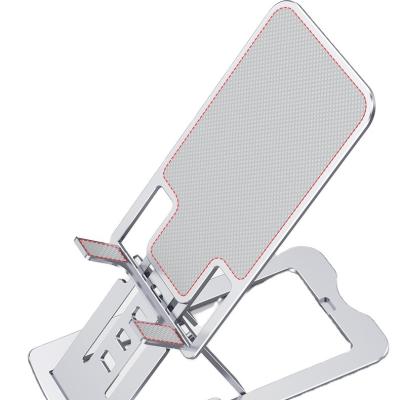 China Portable Folding Lazy Adjustable Stand Cell Phone Waist Aluminum Alloy Tablet Slim Pure Aluminum Shrink Stand for sale