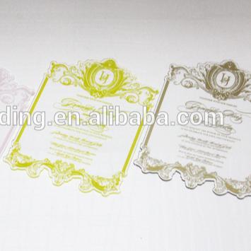 China Handmade Custom Different Acrylic Plexiglass Wedding Shape Clear Acrylic Invitation for sale