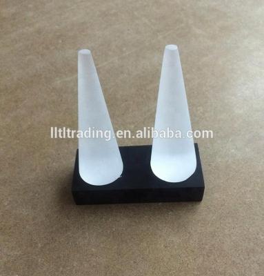 China Handmade Frosted And Black Jewelry Store Ring Stand Tail Ring Stand Cone Ring Holder for sale