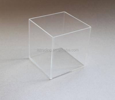 China Mini Recyclable Clear Acrylic Favor Box Wedding Square Acrylic Small Boxed Cube 5 Transparencies 12x12x12 Sided Luxury Acrylic Cube Box for sale