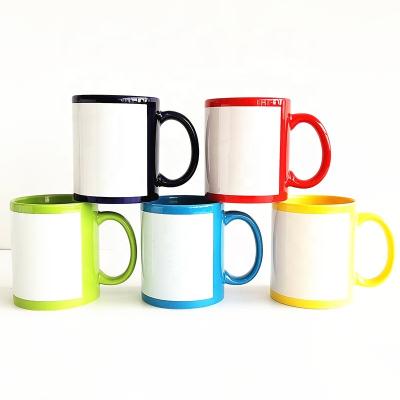 China 11oz Disposable White Sublimation Mug Ceramic Milk /coffee Mug With Patch Customized Sublimation Mug for sale