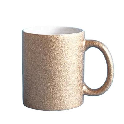 China Factory Supply High Quality Customized Disposable Mug 11oz/mug Customized Blank Ceramic Cup Gold or Glitter Sliver Sublimation for sale