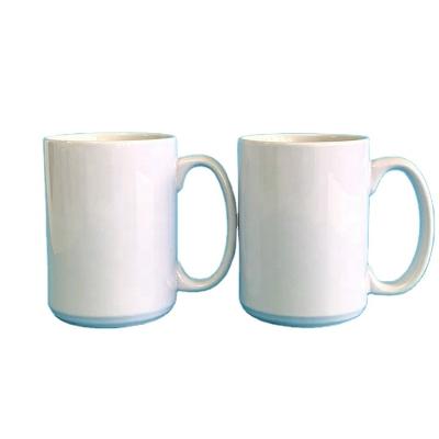 China Factory Supply High Quality 15oz Disposable Coated Coffee Mugs Sublimation Ceramic White Mugs for sale