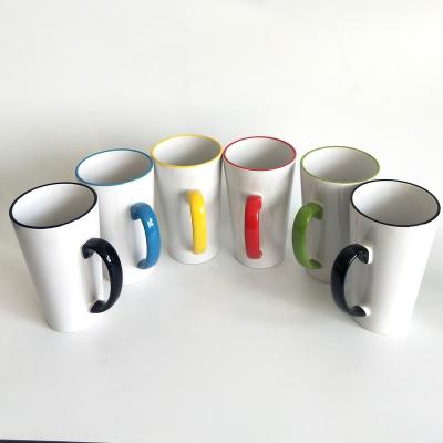 China Cheap Promotional White Disposable Christmas Gift Creative Plain Design Plain Porcelain Return Items 17oz Ceramic Mugs For Mom Dad Friend for sale