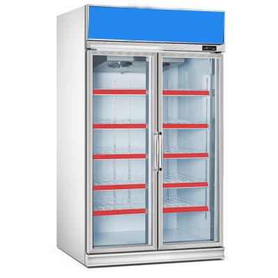 China Vertical Single-Temperature Yogurt Cabinet Multi-Door Vertical Two-Door Milk Cabinet Showcase Beverage Cool-storing Cabinet with Glass Door for sale