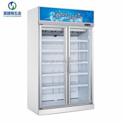 China Single-temperature Store Drinks Showcase Fridge Bar Store Large Two Glass Door Fridge Cola Bottle Display Beverage Storage Cooler for sale