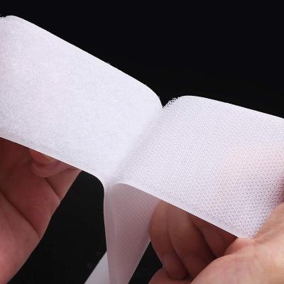 China 1 Inch 2.5 Cm Strap Weldable White Stock Ready Black White Promotion Sew-on Hook And Loop Tape for sale