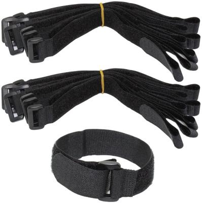 China Factory Price 20mm Viable 100% Nylon Black Loop Adjustable Hook And Loop Wrap Strap for sale