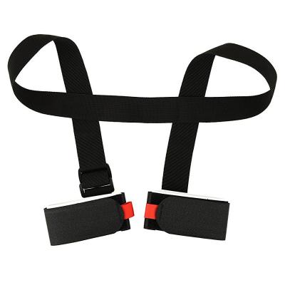 China Durable Outdoor Sport Game Pole Hand Grip Shoulder Nylon Carrier Hook and Loop Ski Carrying Logo Custom Ski Strap for sale