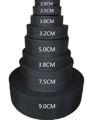 China Durable Thickening PP Black Webbing For Bag Webbing Webbing Packing Nylon Tape Balancing Sewing Material Safety Belt for sale