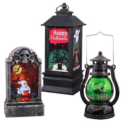 China Holiday Decoration Halloween Stage Decoration Pumpkin Lamp Wind Lantern LED Scary Discount Lamp for sale