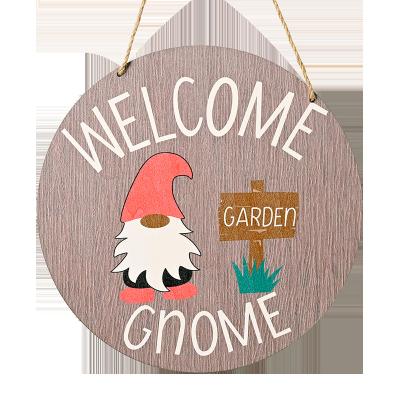 China Christmast Ornament Gnome Christmas Decorations Sign Wooden Welcome Porch Decor Door Sign for sale