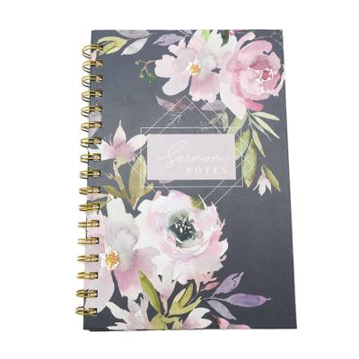 China Wholesale Size Fancy Thick Hard Cover Printed A5 Design Spiral Notebook for sale