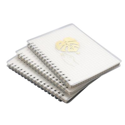 China Wholesale Waterproof PP Cover A5 Notebook Journal Weekly Gold Coated Spiral Notebook for sale