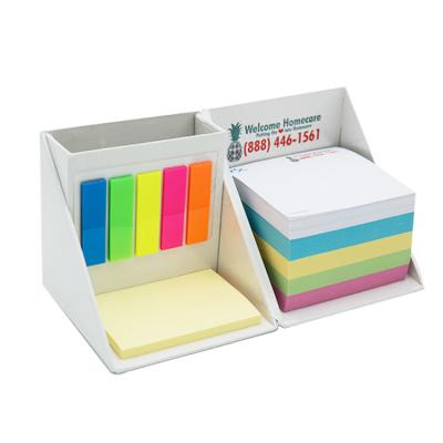 China New Arrival Stationary Holder Self Adhesive With Sticky Notes Cube Sticky Note Set Box for sale