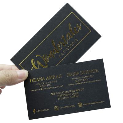 China Custom shinny office logo letterpress printing luxury gold foil hot stamping embossed paper business cards for sale