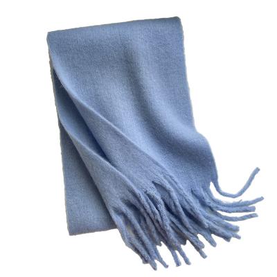 China Tie Dye Macaron Fashion Solid Color 2021 Women Scarf Winter Hijabs Winter Scarf For Women Cashmere Girl Gift for sale