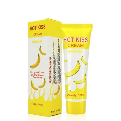 China HOT KISS Lubricant Non-greasy Banana Cream Sex Lubricant Body Massage Oil for Vaginal Grease Love Oral Anal Gel for sale