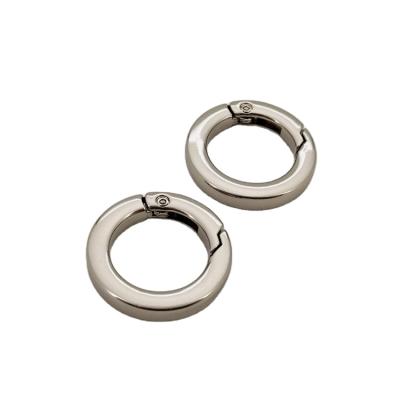 China Bags Silver O Spring Door Round Open Flat Key Ring Spring Ring Clasps for sale