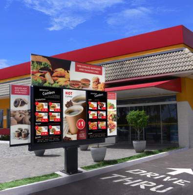 China 55 Inch Outdoor Digital Outdoor Lcd Drive-thru Menu Boards Outdoor Advertising Lcd Display for sale