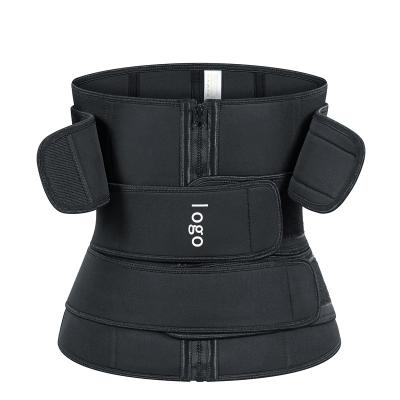 China Breathable Plus Size 3 Steel Bone Sauna Waist Trainer 3 Belt Waist Trainers And Train Wear With Custom Logo for sale