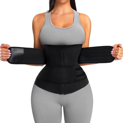 China Faja Colombiana Custom Made Antibacterial Tummy Control Belt Logo Women Plus Size Double And Sports Waist Trainer for sale