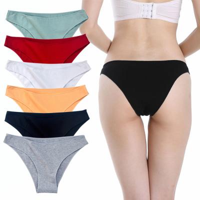 China Breathable High Quality Cotton Briefs Solid Female Plus Low Rise Women Breathable Rise Panties for sale