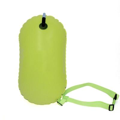 China Custom Water Buoy 18l 28l PVC Tow Float Airbag Training Aid Inflated Rescue Float Pull Swimming Dry Bag Swim Buoy Safety for sale