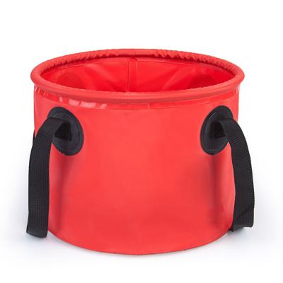 China Factory portable outdoor travel 10l 20l multifunctional folding tarpaul PVC waterproof folding fishing camping bucket for sale