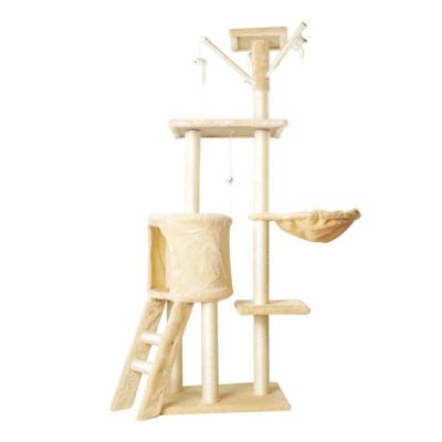 China Large Stocked Board Toy Jumping Platform Scratching Post Cat Tree Deluxe Cat Climbing Frame Cat Scratching Sisal for sale