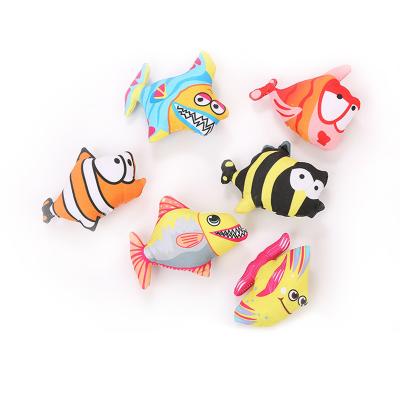 China Large Pet Stocked Cat Toy Canvas Cartoon Fish Shape Contains Cat Grass Resistant to Scratch Catnip Fish for sale